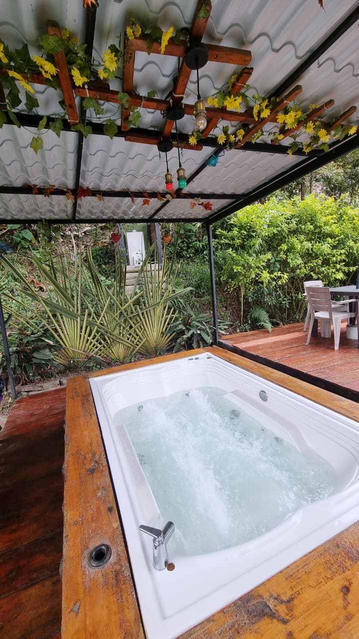 Jacuzzi con vegetación